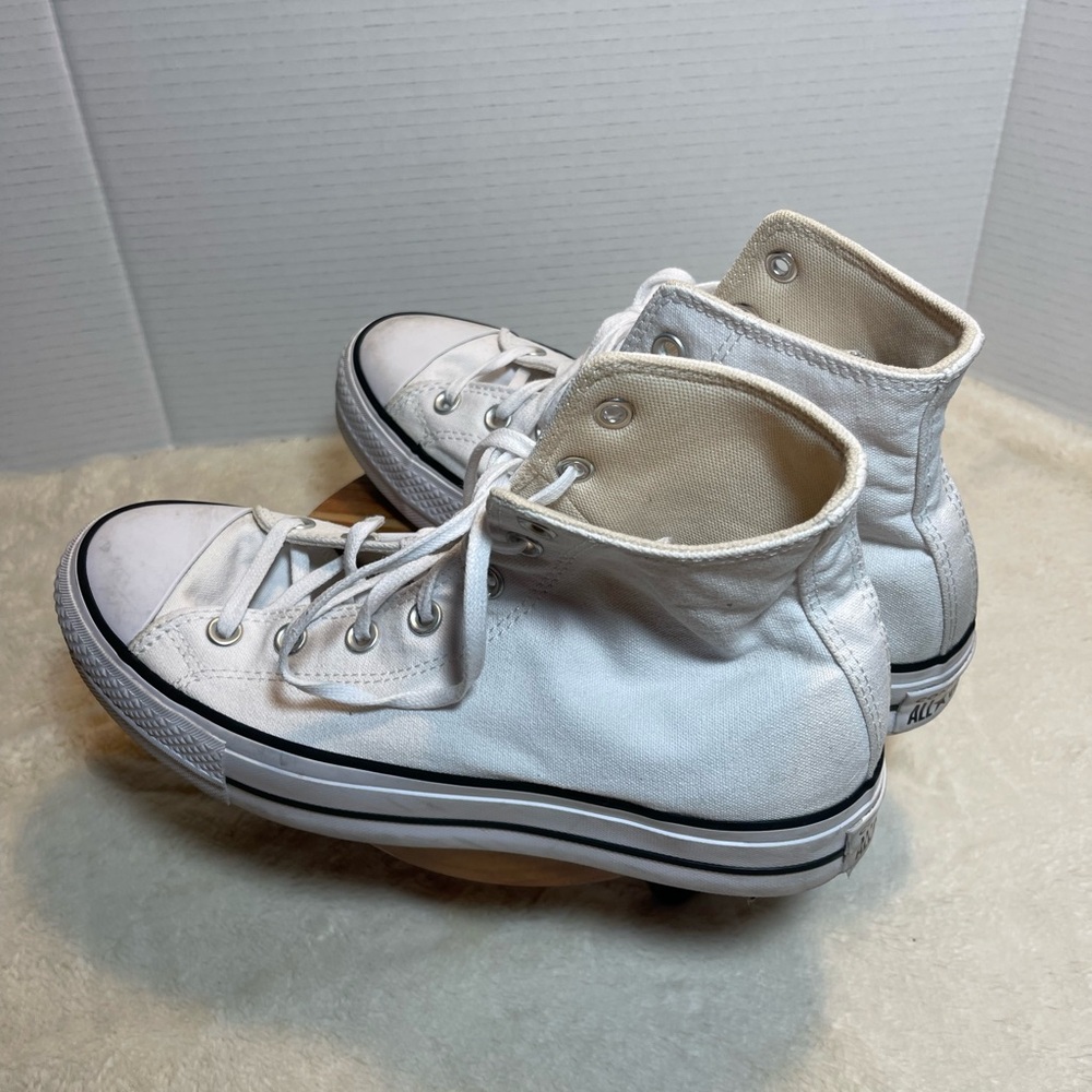 Converse White Canvas High-Top Sneakers - Picture 7 of 11